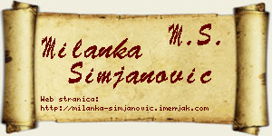 Milanka Simjanović vizit kartica
